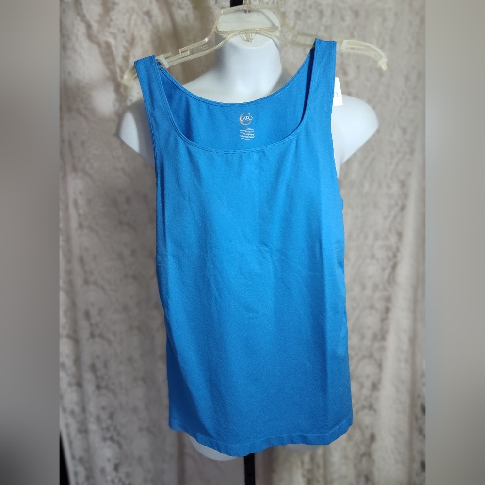 Capanella Vibrant Blue Women's Tank Top Body Slimming Sz XL